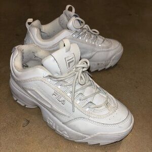 Fila All-White Athletic Sneakers